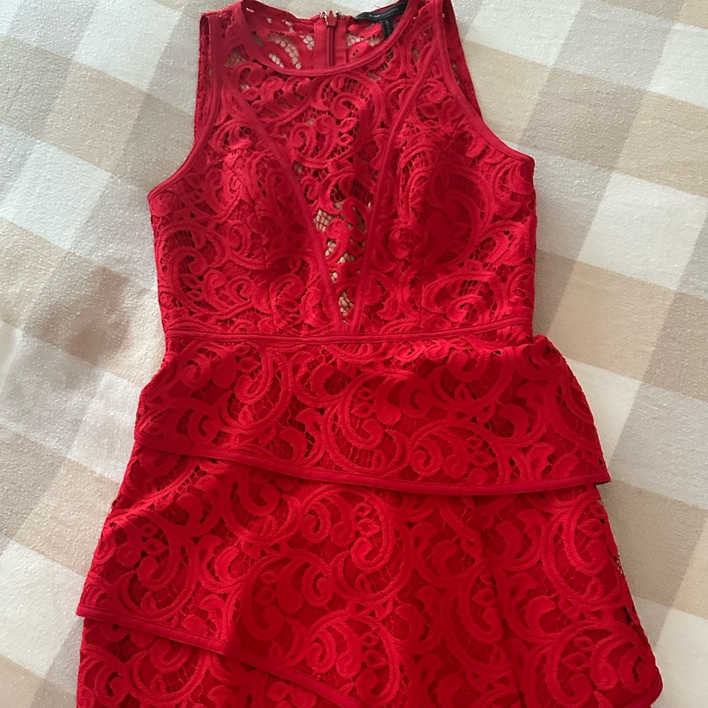 Elegant Red Lace Dress
